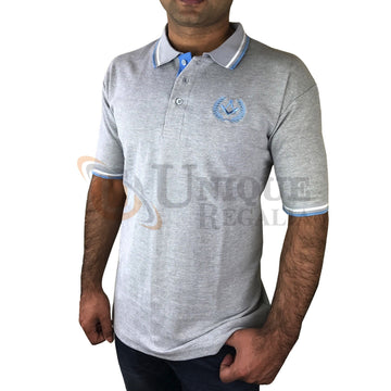 Masonic Golf Polo Shirt with Square compass Embroidery Logo Black/Grey/Blue
